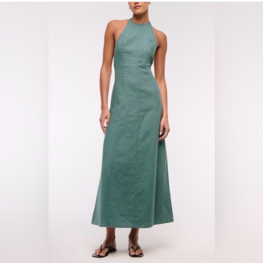 Abercrombie & Fitch Teal Halter Maxi Dress